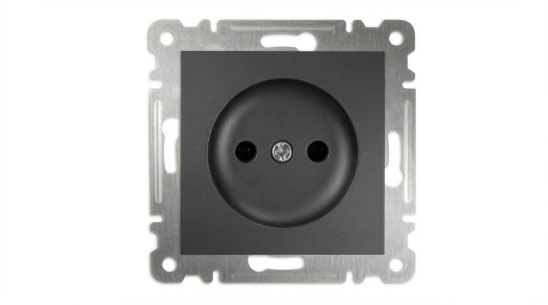 Розетка 1-м СП Karea 10А IP20 без заземл. механизм дым. металлик Makel 57050022