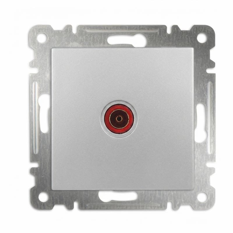 Розетка телевизионная проходная TV СП Karea 16А IP20 механизм дым. серебр. Makel 57065007