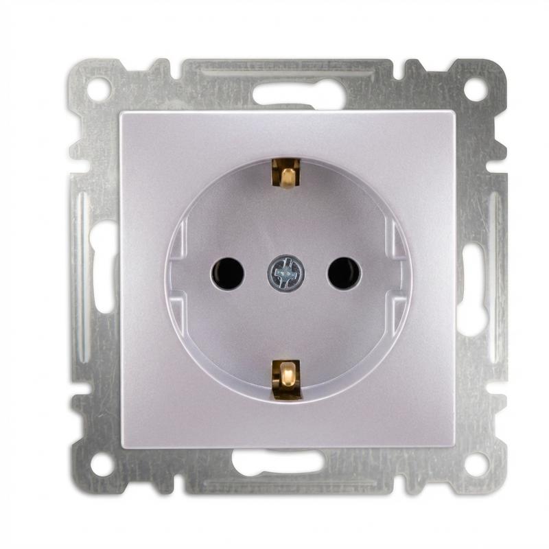 Розетка 1-м СП Karea 16А IP20 с заземл. механизм жемчуж. Makel 57100028