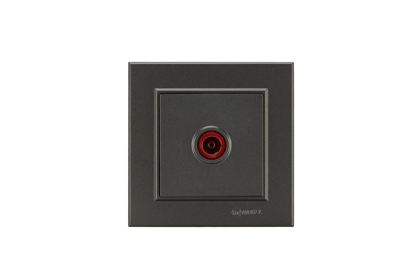 Розетка телевизионная оконцевая TV 1-м СП Karea IP20 4дБ дым. Makel 56050027