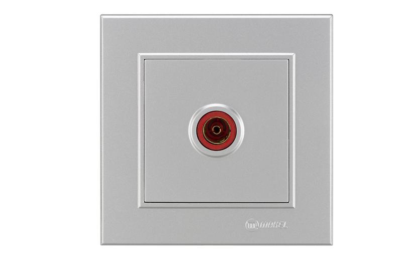Розетка телевизионная оконцевая TV 1-м СП Karea IP20 4дБ серебр. Makel 56065027