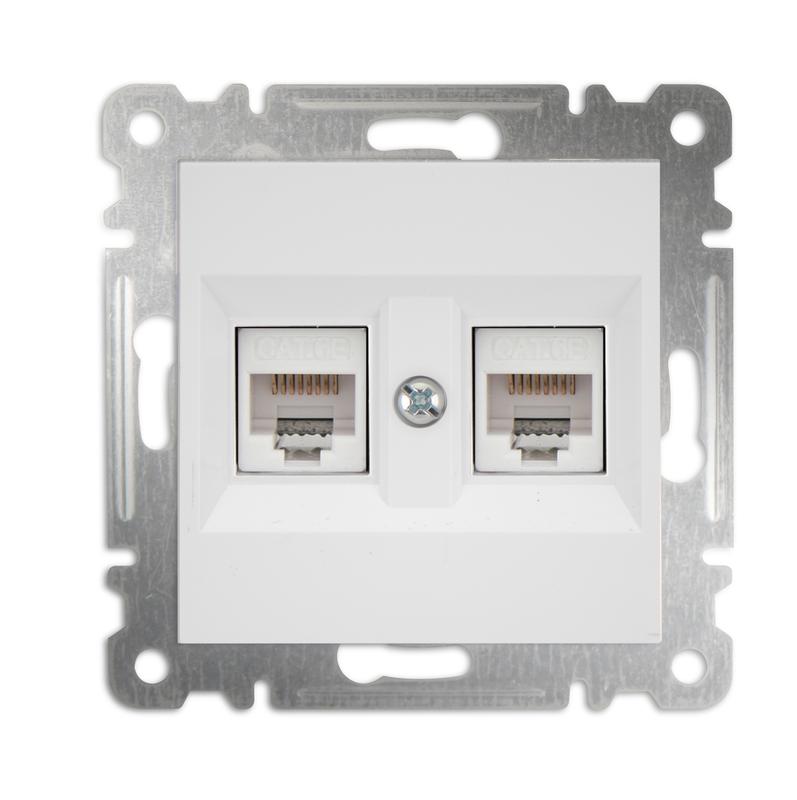 Розетка компьютерная 2-м Cat 5 СП 16А IP20 250В Karea механизм бел. Makel 57001036