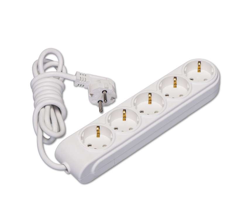 Удлинитель 5х3м с заземл. 16А IP20 ПВС 3х1.5 защ. шторки Makel N5210044