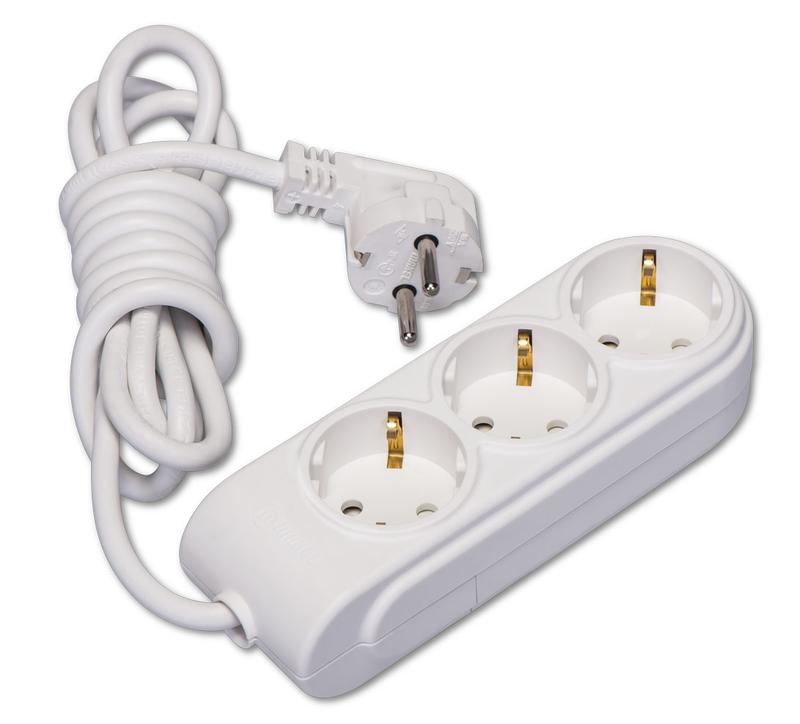 Удлинитель 3х7м с заземл. 16А IP20 ПВС 3х1.5 защ. шторки Makel N3210074