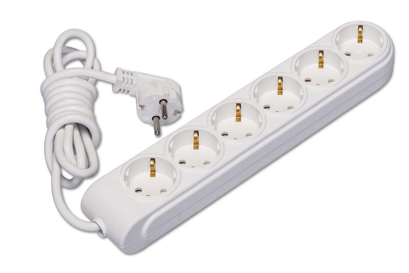 Удлинитель 6х10м с заземл. 16А IP20 ПВС 3х1.5 защ. шторки Makel N6310084