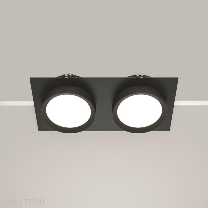 Светильник встраиваемый Hoop GX53 2х12Вт Maytoni DL086-02-GX53-SQ-B