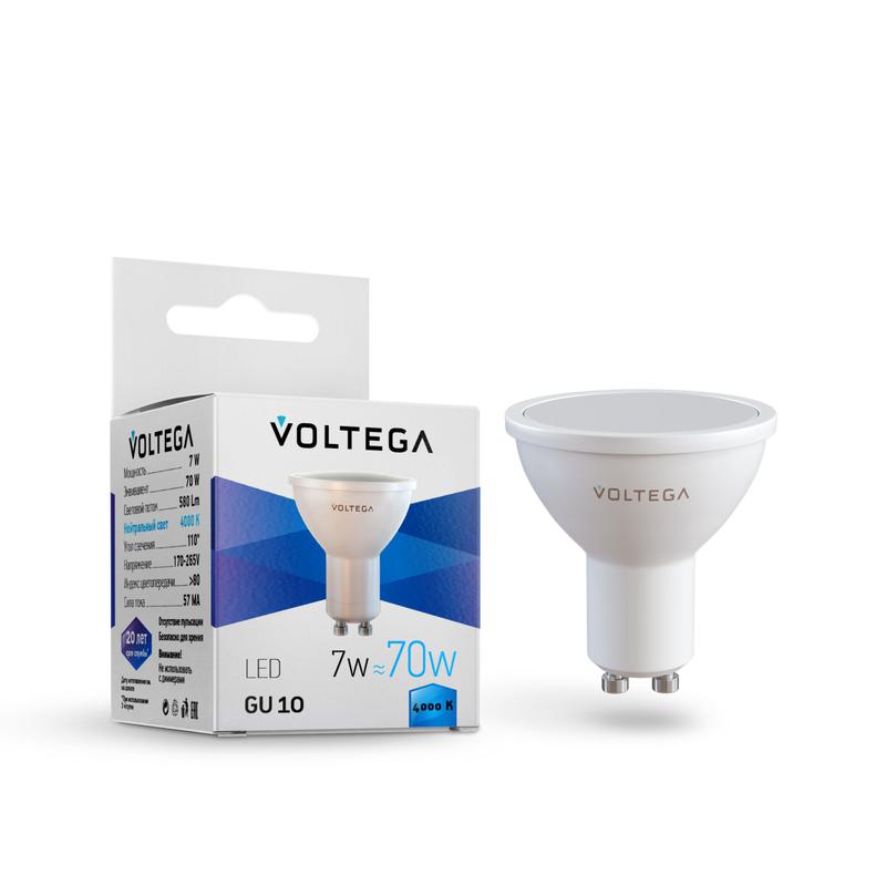 Лампа светодиодная Simple MR16 7Вт 4000К GU10 110град. Voltega 7057