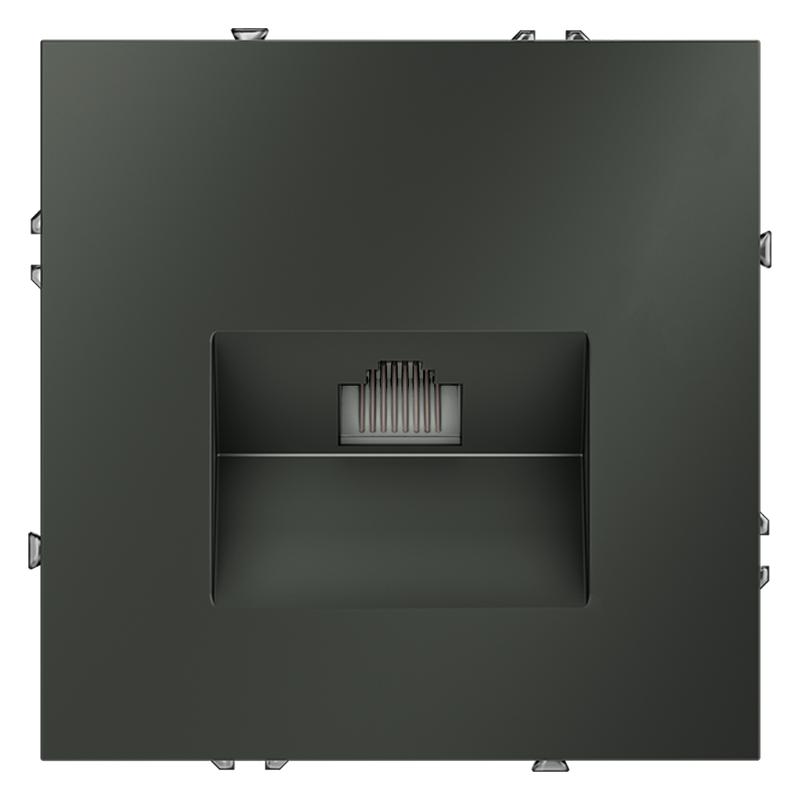 Розетка компьютерная 1-м СП S70 RJ45 кат.6 механизм титан Voltum VLS060106