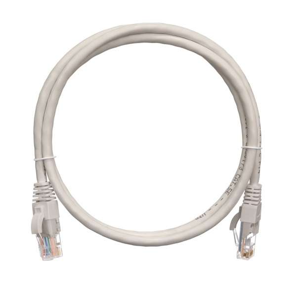 Шнур коммутационный кат.5E (класс D) U/UTP 4 пары 24 AWG (7х0.205мм) 100МГц 2хRJ45 (8P8C) T568B заливной с защитой защелки мж BC чистая медь LSZH нг(А)-HFLTx сер. (дл.5м) NIKOMAX NMC-PC4UD55B-050-C-GY