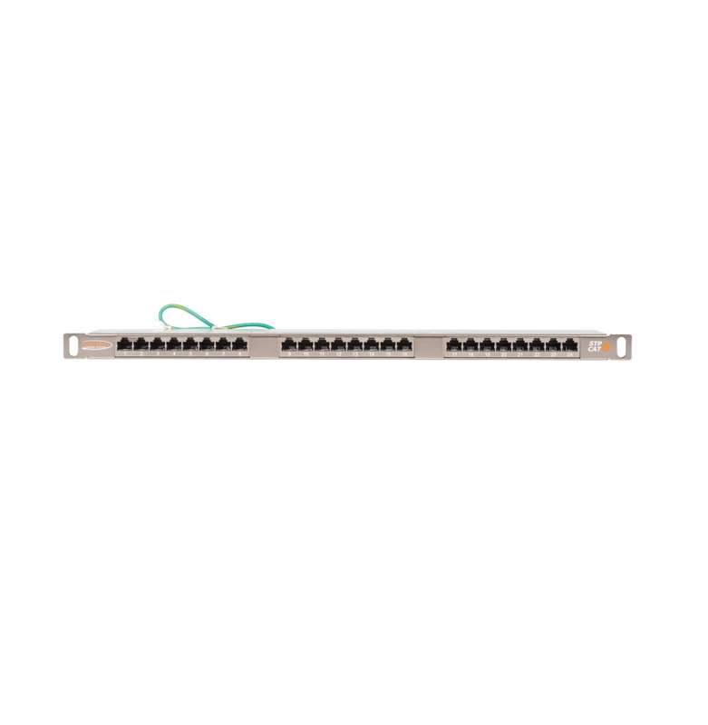 Патч-панель 19дюйм 0.5U 24 порта кат.6 (класс E) 250МГц RJ45/8P8C 110/KRONE T568A/B полный экран с органайзером метал. NIKOMAX NMC-RP24SE2-HU-MT