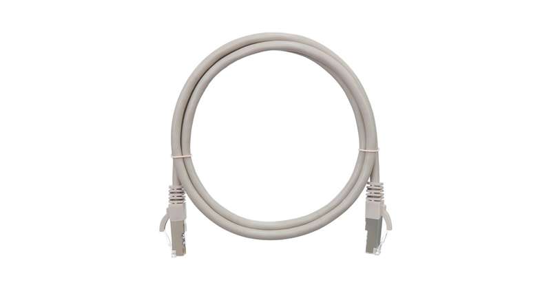 Патч-корд кат.5E (класс D) F/UTP 4 пары 26 AWG (7х0.165мм) 100МГц 2хRJ45 (8P8C) T568B BC чистая медь LSZH нг(А)-HFLTx 10м сер. NIKOMAX NMC-PC4SD55B-100-C-GY