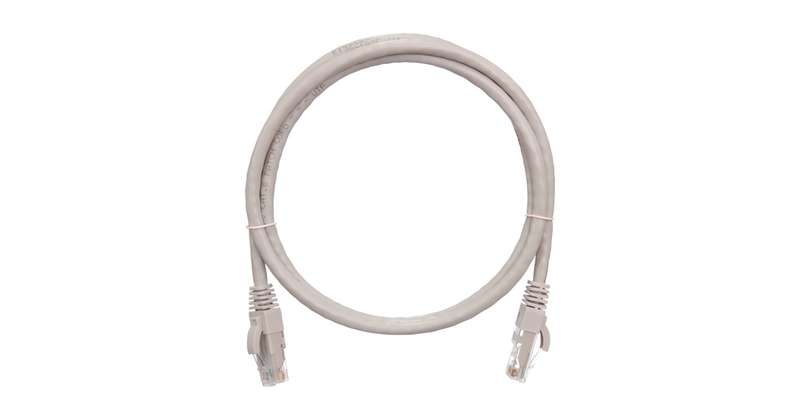 Патч-корд U/UTP 4 пары кат.6 (класс E) 250МГц 2хRJ45/8P8C BC (чистая медь) 24AWG (7х0.205мм) LSZH нг(А)-HFLTx сер. 10м NIKOMAX NMC-PC4UE55B-100-C-GY