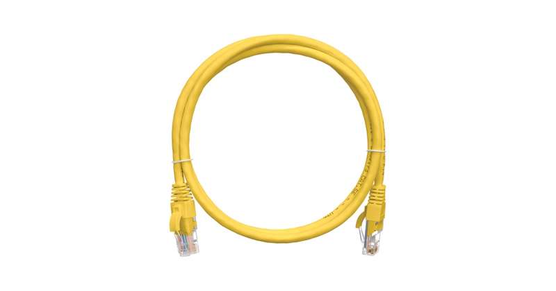 Патч-корд кат.5E (класс D) U/UTP 4 пары 24 AWG (7х0.205мм) 100МГц 2хRJ45 (8P8C) BC чистая медь LSZH нг(А)-HFLTx 0.3м желт. NIKOMAX NMC-PC4UD55B-003-C-YL