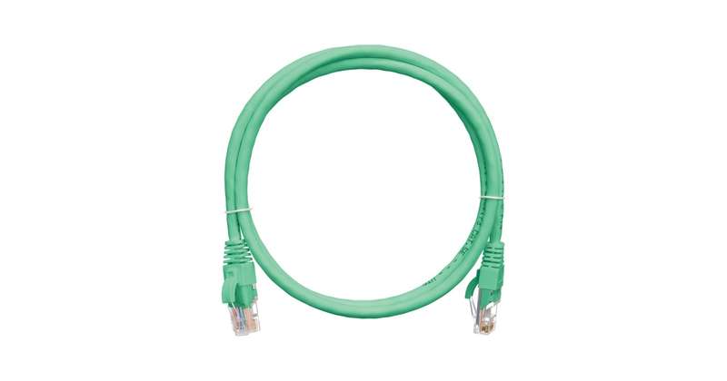 Патч-корд кат.5E (класс D) U/UTP 4 пары 24 AWG (7х0.205мм) 100МГц 2хRJ45 (8P8C) BC чистая медь LSZH нг(А)-HFLTx 1.5м зел. NIKOMAX NMC-PC4UD55B-015-C-GN
