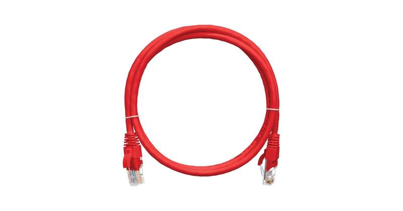 Патч-корд кат.5E (класс D) U/UTP 4 пары 24 AWG (7х0.205мм) 100МГц 2хRJ45 (8P8C) BC чистая медь LSZH нг(А)-HFLTx 5м красн. NIKOMAX NMC-PC4UD55B-050-C-RD
