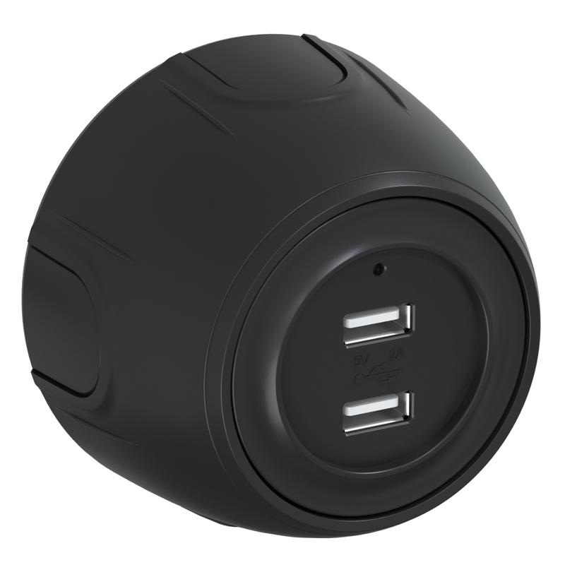 Розетка USB 2-м Rotondo с подсветкой черн. OneKeyElectro 7700900