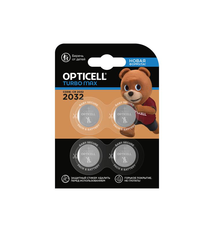 Элемент питания литиевый CR2032 Specialty Turbo Max (блист.4шт) Opticell 6061002