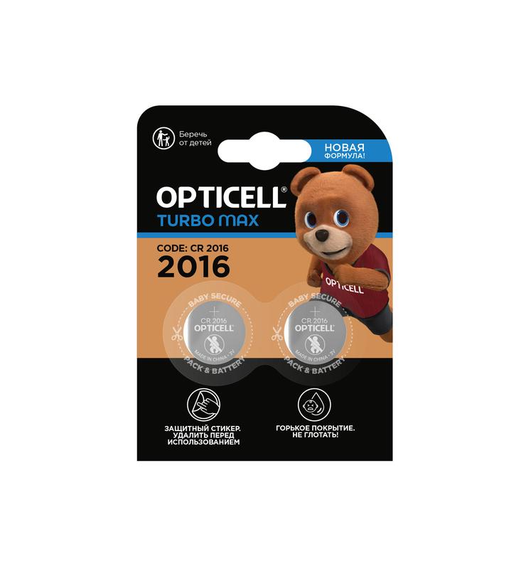 Элемент питания литиевый CR2016 Specialty Turbo Max (блист.2шт) Opticell 6061003