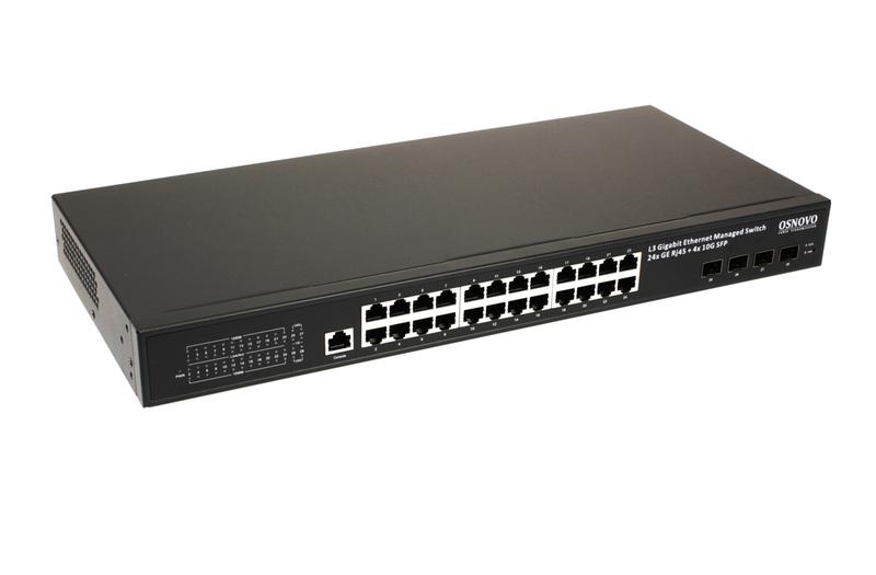 Коммутатор управляемый L3 SW-DP-24G4X-2L Gigabit Ethernet на 24хRJ45 + 4х10G SFP+ Uplink OSNOVO 14708
