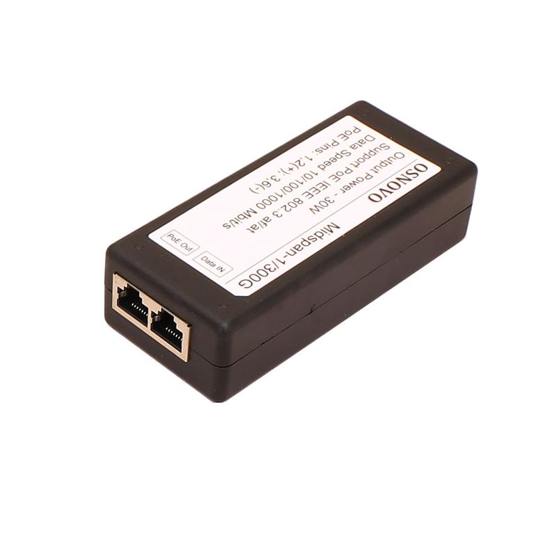 Инжектор PoE Midspan-1/300G Gigabit Ethernet на 1 порт OSNOVO 13337