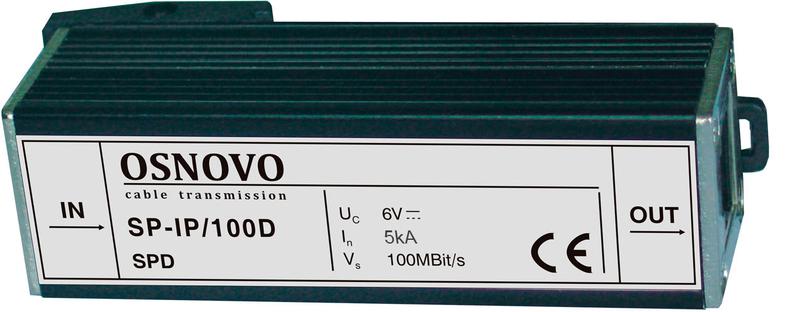Устройство грозозащиты SP-IP/100D для локал. вычислит. сети (скорость до 100Мб/с) OSNOVO 11341
