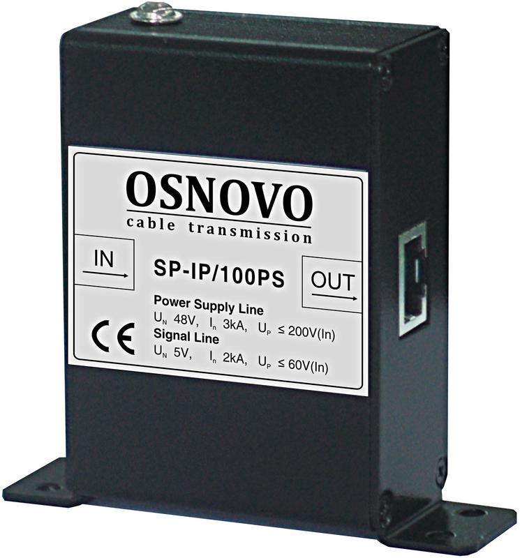 Устройство грозозащиты SP-IP/100PS для локал. вычислит. сети (скорость до 100Мбит/с) с защит. линий PoE OSNOVO 11338