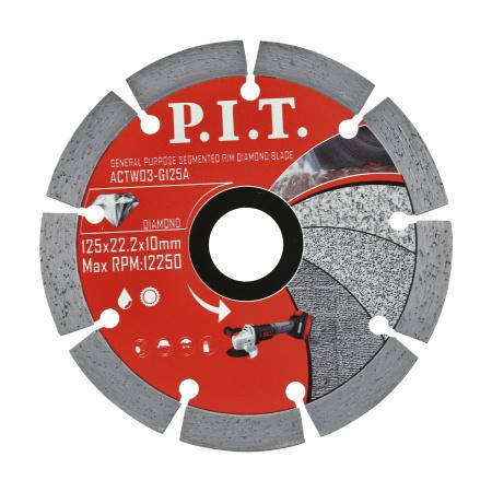 Диск отрезной алмазный сегментированный 125х22.2х1.4мм P.I.T. ACTW03-G125A
