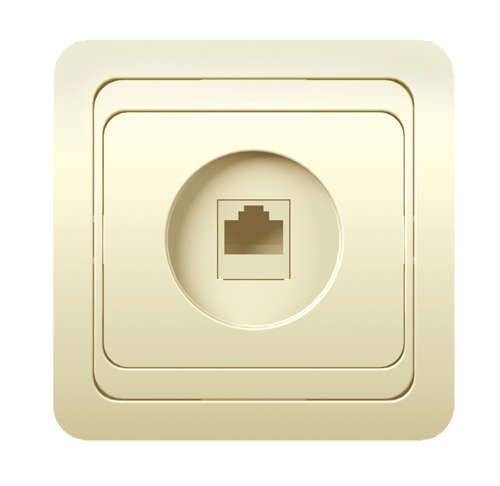 Розетка компьютерная 1-м СП Classic RJ45 10А IP20 крем. POWERMAN 1156520