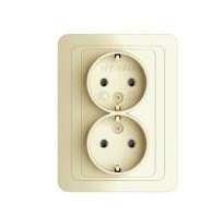 Розетка 2-м СП Classic 16А IP20 с заземл. крем. POWERMAN 1156522