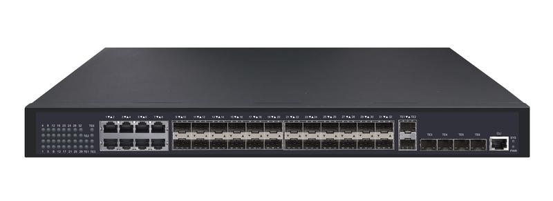 Коммутатор управляемый L3 уровня 3 24 порта 100/1000BaseX SFP 8 портов 10/100/1000BaseT 6 портов 1/10GE SFP+резервный БП опция NIKOMAX GL-SW-G301-38F
