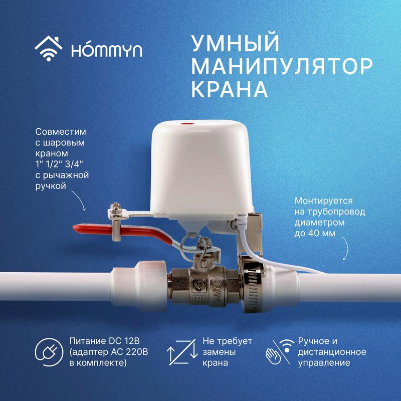 Манипулятор шарового крана электрический WZB400W HOMMYN НС-1587116