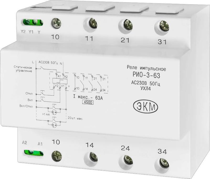Реле освещения импульсное РИО-3-63 AC230В УХЛ4 Меандр A8302-16938926