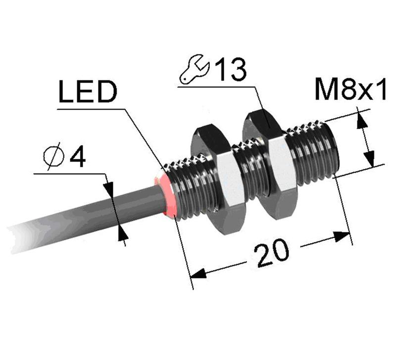Выключатель бесконтактный PS2-08M20-2B11-K МЕГА-К A8010-79686468