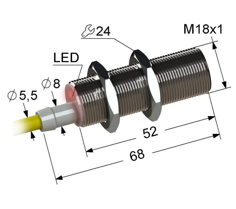 Выключатель бесконтактный PS2-18M68-8B21-Z (ВБ2.18М.68.5.2.1.Z) МЕГА-К A8010-80087019