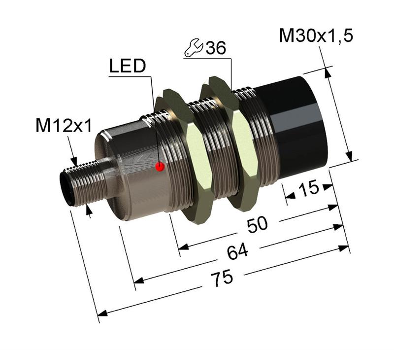 Выключатель бесконтактный PS2-30M75-15N31-C4 (ВБ2.30М.75.15.1.1.C4 VB2-30M75-15N31-C4) МЕГА-К A8010-02477279