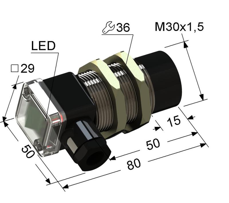 Выключатель бесконтактный PS2-30M80-15N11-B-Y (ВБ2.30М.80.15.1.1.В.1(400мА)) МЕГА-К A8010-02838988
