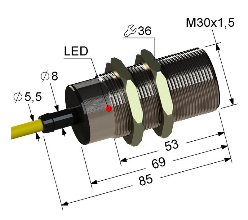 Выключатель бесконтактный PS2-30M85-10B84-Z (ВБ2.30М.85.10.8.4.Z) МЕГА-К A8010-02838391