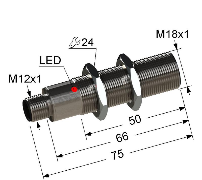 Датчик бесконтактный PS2D-18M75-5B91-C4 (ДБ2.18М.75.5.9Т.1.С4) МЕГА-К A8010-T51865940