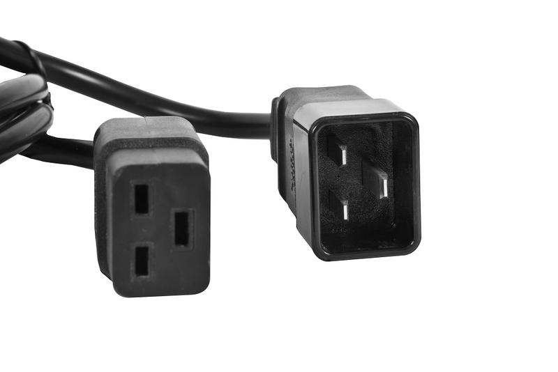 Шнур питания R-16-Cord-C19-C20-1.8 C19-C20 16А 220В проводник 3х1кв.мм 1.8м черн. Rem 1362014
