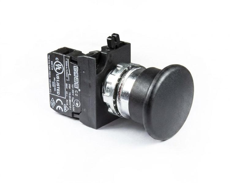 Кнопка нажимная грибок (1НО) черн. EMAS CM100MH