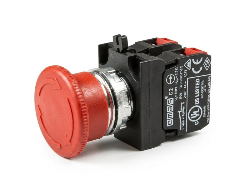 Кнопка аварийная Ф40мм (1НО+1НЗ) (CM) EMAS CM102E