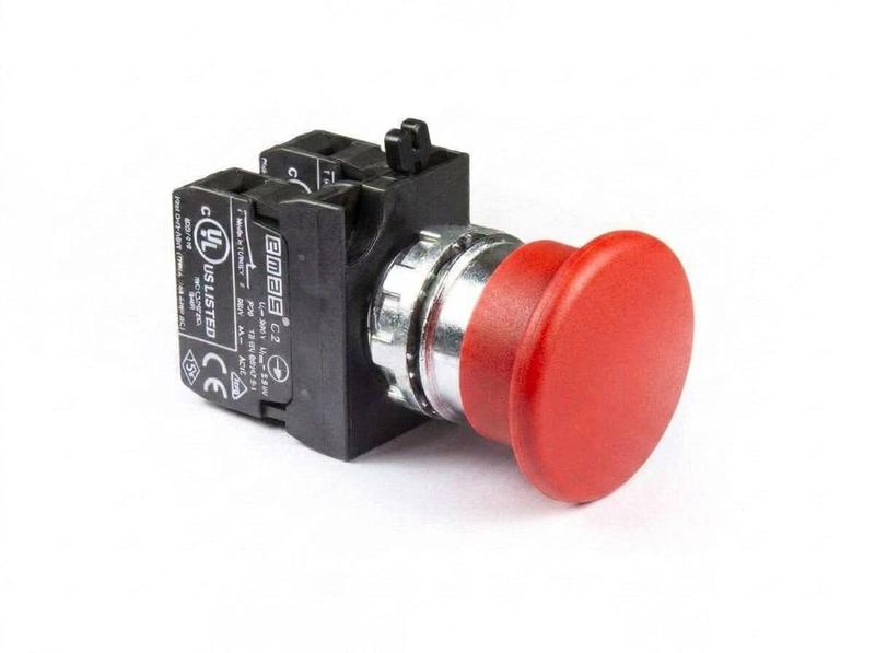 Кнопка нажимная грибок (1НО+1НЗ) красн. EMAS CM102MK
