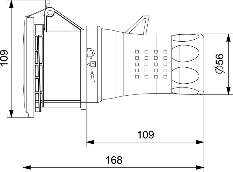 Корпус с гнездом стандарт CEE 3х16А (2P+E) EMAS ECE316V4PU
