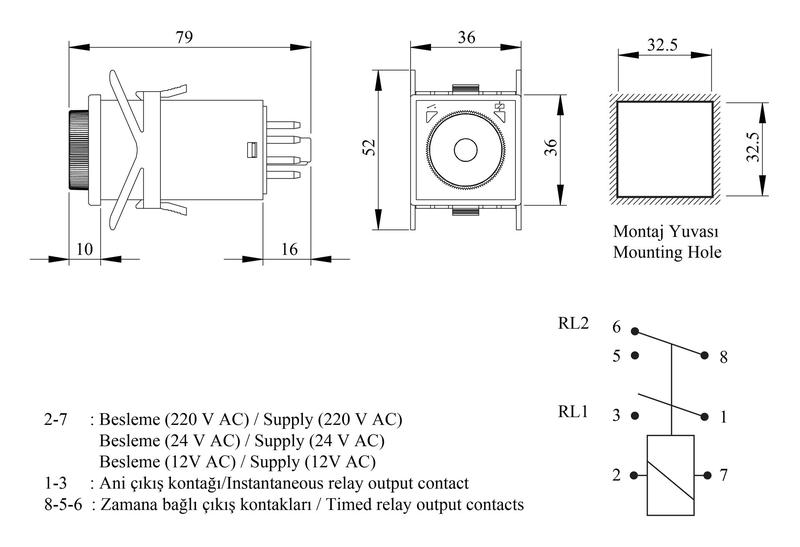 Реле времени 06-6 сек 24В перем. пост. тока EMAS RZ1A2C06S-2
