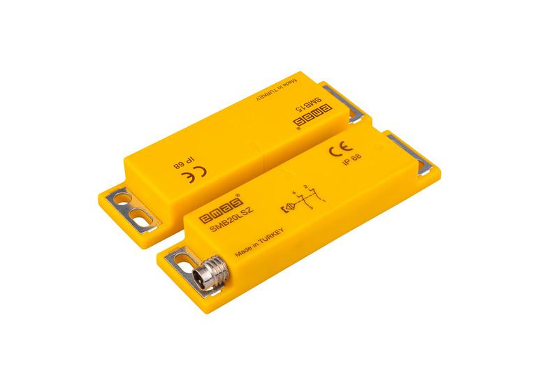 Датчик магнитный (2НЗ) разъем M8х4 (расст. сраб. 5мм) левый выход IP68 EMAS SMB20LSZ-B15