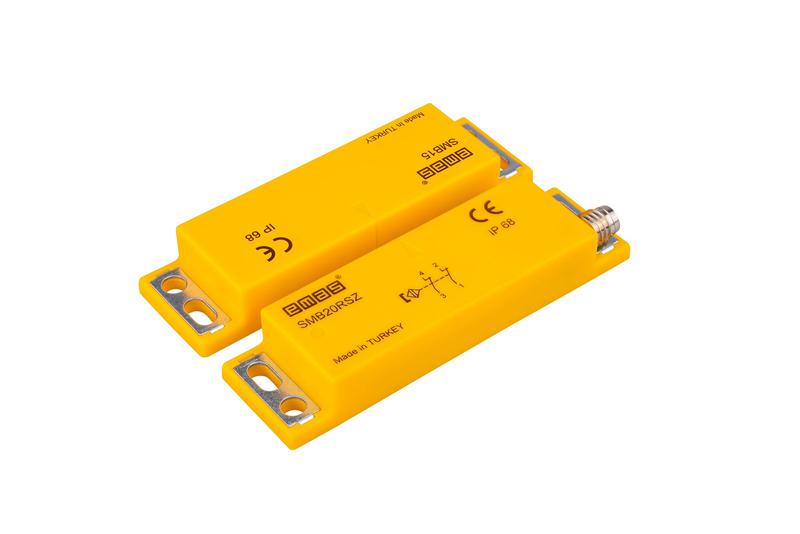 Датчик магнитный (2НЗ) разъем M8х4 (расст. сраб. 5мм) правый выход IP68 EMAS SMB20RSZ-B15