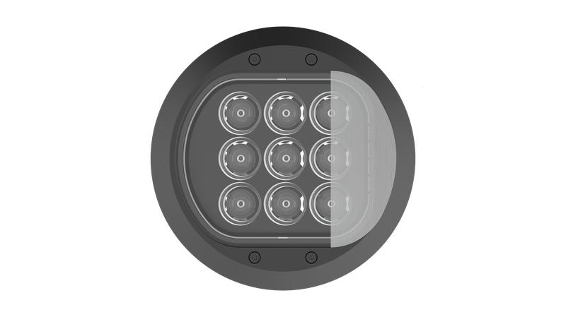 Светильник светодиодный AGR2 01 R 25W 15X35D R D140 BK 140х115мм 25Вт IP67 красн. свет архитектурный черн. Русский Свет 29210125012