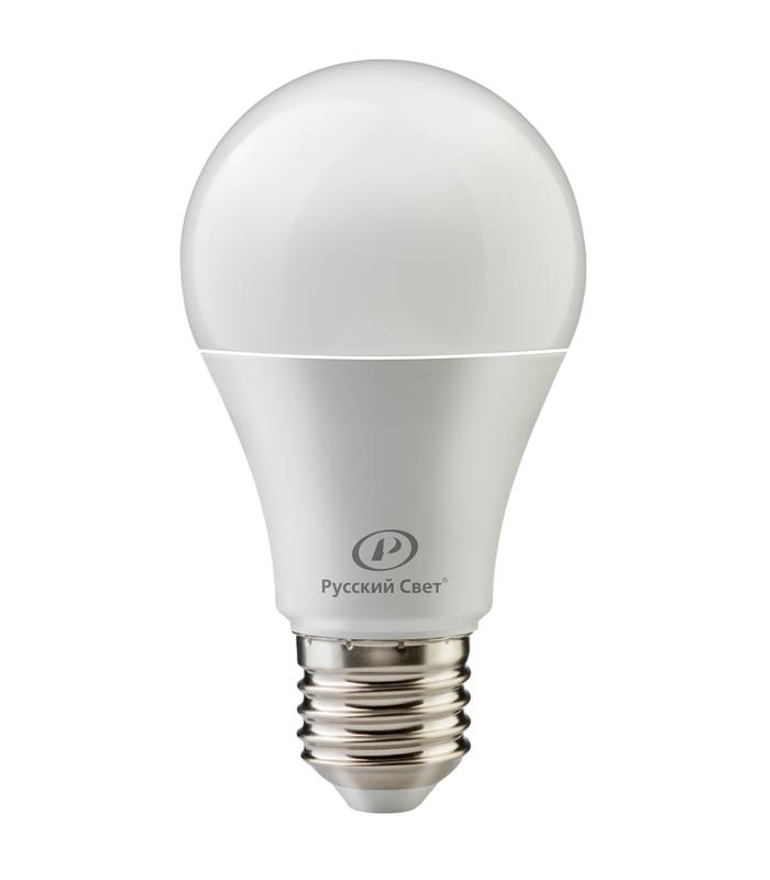 Лампа светодиодная RS LED A60 E27 10W 220-240V 10Вт грушевидная 4000К E27 1000лм 220-240В Ra90 Русский Свет 20010345114
