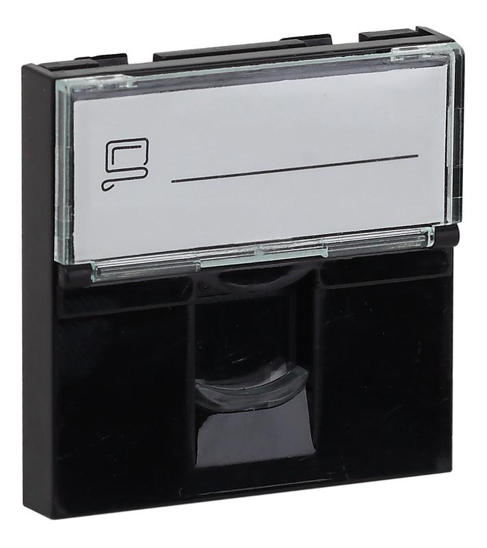 Розетка модульная компьютерная RJ-45 45х45мм черн. Ruvinil АДЛ 13-908-Ч