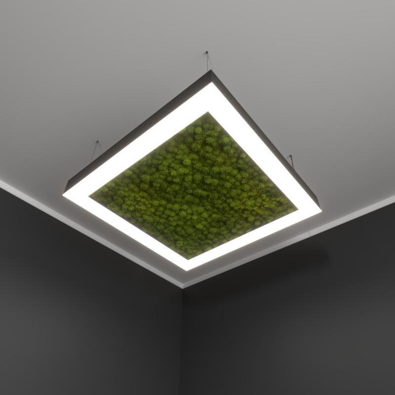 Светильник светодиодный RVE-LBX-MOSS-HOLE-BOX-400-P 35Вт 4000К 400х400х100мм подвесной шир. рассеив.=80мм бел. RVElektro RVE00000540